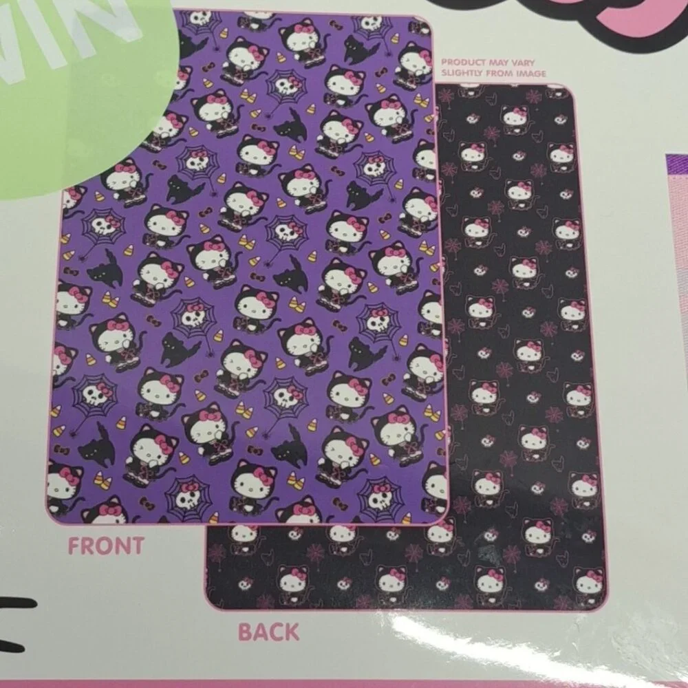 Sanrio Reversible Hello Kitty Halloween Twin Quilted Blanket Purple/ Black New‎